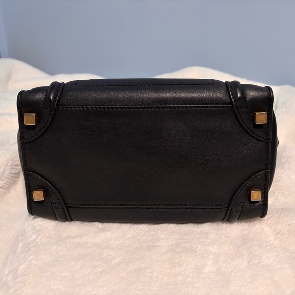 Authentic Celine Phantom Leather
Handbag Purse Tote Bag Black Made In Italy - Picture 5 of 8